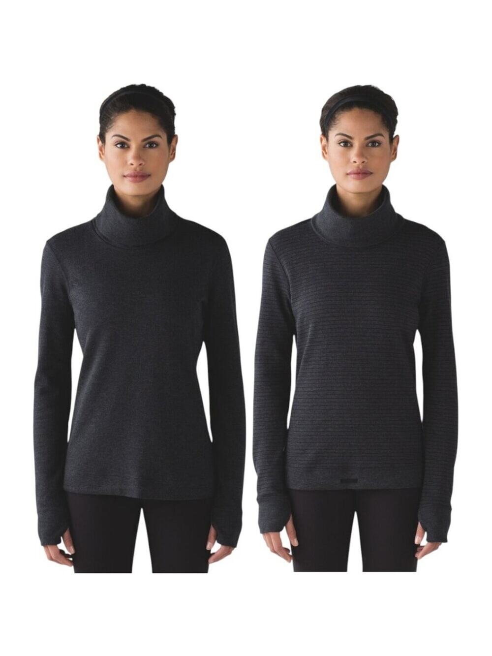 Lululemon Double Up Reversible Pullover Black Double‑Knit Cotton Modal Size S